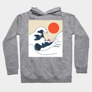 The Great Wave of Pugs Hoodie